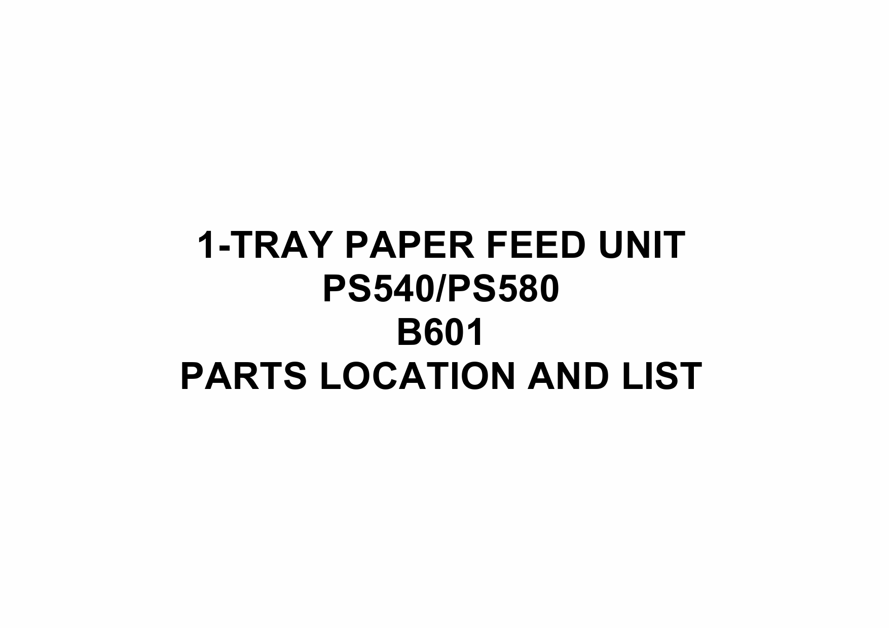 RICOH Options B601 1-TRAY-PAPER-FEED-UNIT Parts Catalog PDF download-1
